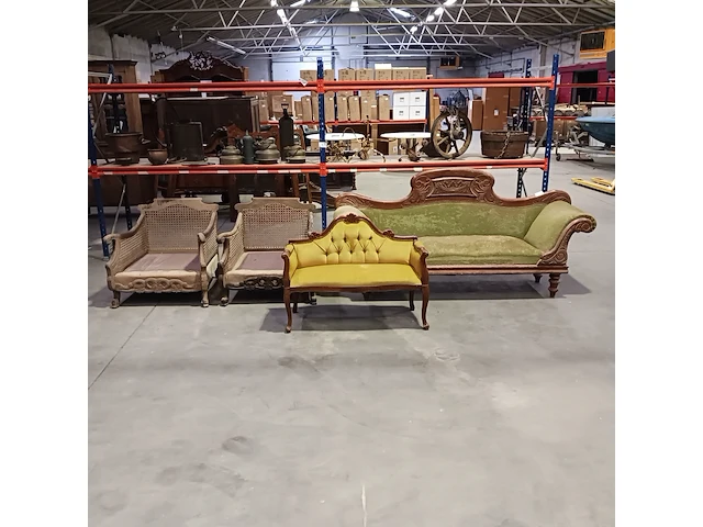 2x vintage sofa en 2x vintage stoel - afbeelding 1 van  25