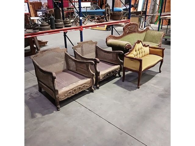 2x vintage sofa en 2x vintage stoel - afbeelding 12 van  25