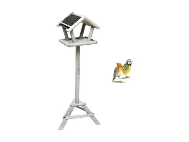 2x vogelhuis op standaard esschert design, zy0b1034g, grijs - afbeelding 1 van  4