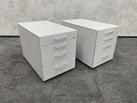 2x vs - verrijdbaar houten ladeblok - 4 lades - afbeelding 2 van  8