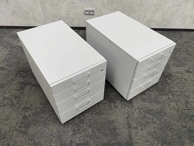 2x vs - verrijdbaar houten ladeblok - 4 lades - afbeelding 3 van  8