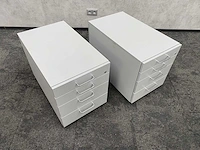 2x vs - verrijdbaar houten ladeblok - 4 lades - afbeelding 3 van  8
