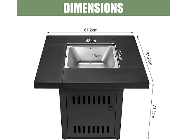 2x vuurtafel incl. rooster voor grillen/bbq ultranatura, ambiente - afbeelding 2 van  6