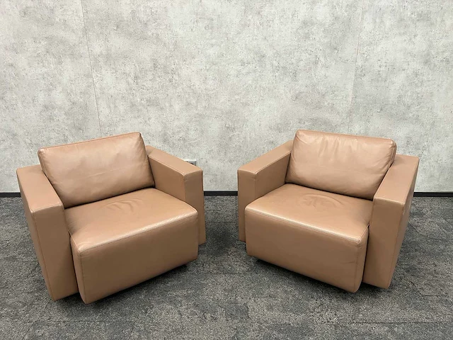 2x walter knoll - draaibare design fauteuil - leder - afbeelding 6 van  16
