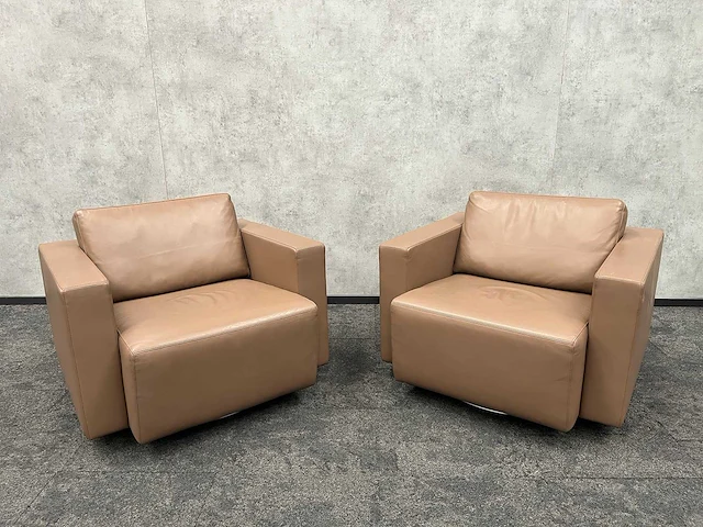 2x walter knoll - draaibare design fauteuil - leder - afbeelding 7 van  16