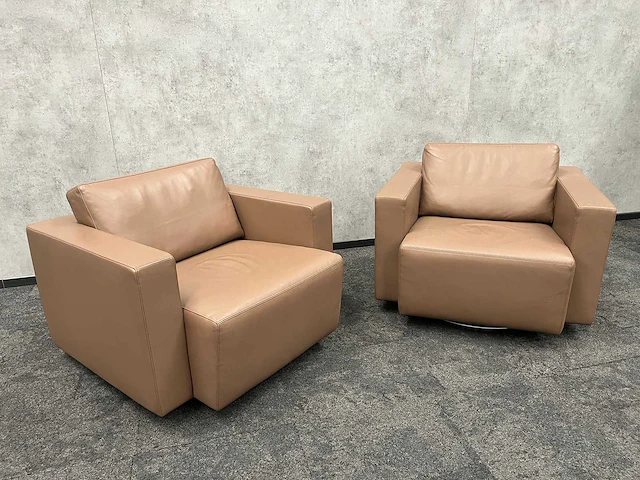 2x walter knoll - draaibare design fauteuil - leder - afbeelding 8 van  16