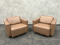 2x walter knoll - draaibare design fauteuil - leder - afbeelding 1 van  16