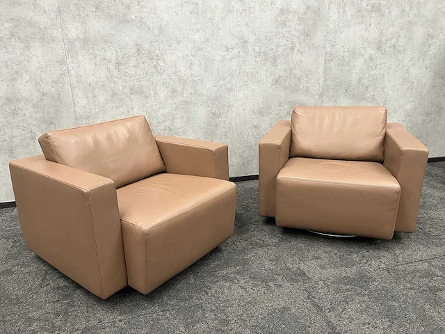 2x walter knoll - draaibare design fauteuil - leder - afbeelding 9 van  16
