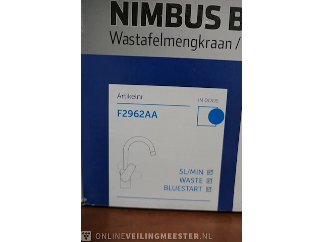 2x wastafelkraan venlo, nimbus blue, chroom - afbeelding 3 van  4