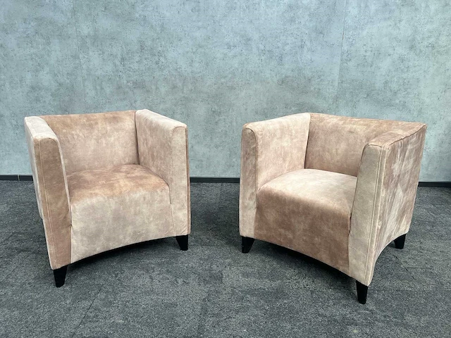2x witteman - design fauteuil - nieuwe beige stoffering - afbeelding 1 van  12
