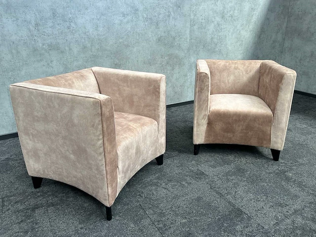 2x witteman - design fauteuil - nieuwe beige stoffering - afbeelding 7 van  12