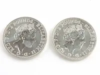 2x zilveren 2 pounds engeland (62,2 gram) 2021