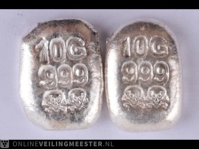 2x zilveren baren - afbeelding 1 van  2