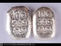 2x zilveren baren - afbeelding 1 van  2