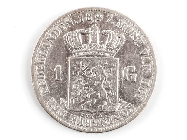 2x zilveren guldens koning willem 1847, 1848 - afbeelding 5 van  5