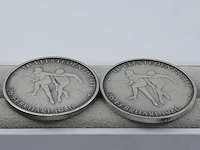 2x zilveren penning, elf stedentocht 1986 - afbeelding 1 van  5