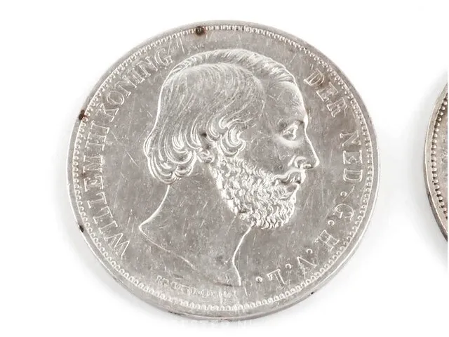 2x zilveren rijksdaalders koning willem 1868, 1869 - afbeelding 2 van  6
