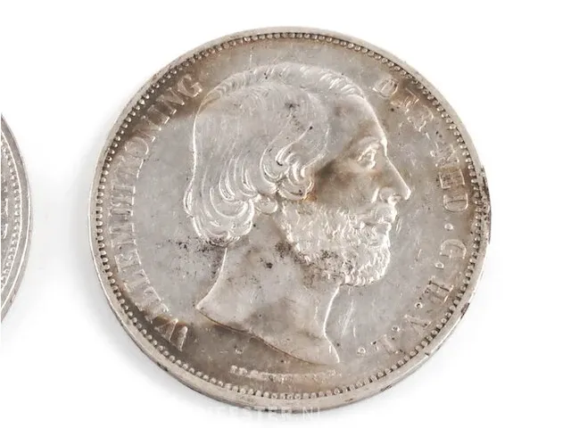 2x zilveren rijksdaalders koning willem 1868, 1869 - afbeelding 3 van  6