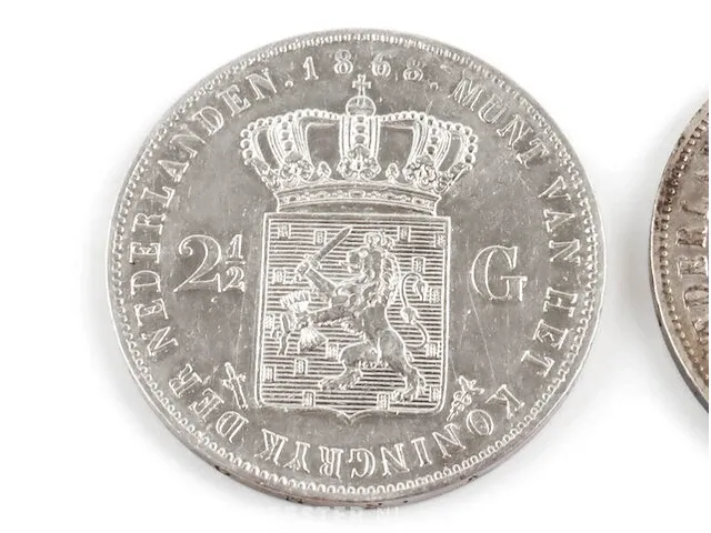 2x zilveren rijksdaalders koning willem 1868, 1869 - afbeelding 5 van  6