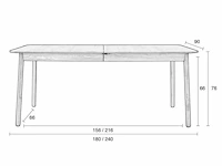 2x zuiver - table glimps 180/240x90 natural - eetkamertafel - afbeelding 11 van  18