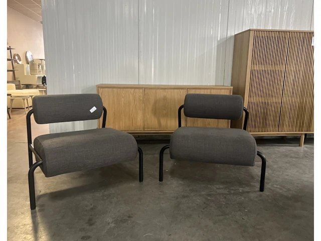 2x zuiver lekima fauteuil grijs , zuiver, grijs / chroom - afbeelding 1 van  8