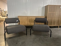 2x zuiver lekima fauteuil grijs , zuiver, grijs / chroom - afbeelding 1 van  8