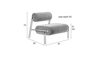 2x zuiver lekima fauteuil grijs , zuiver, grijs / chroom - afbeelding 4 van  8