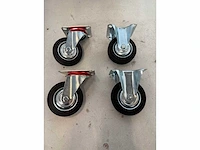 2x zwenkwiel 100 mm 2x bokwiel 100mm - afbeelding 1 van  2