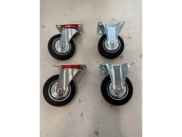 2x zwenkwiel 100 mm 2x bokwiel 100mm - afbeelding 1 van  2
