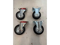 2x zwenkwiel 100 mm 2x bokwiel 100mm - afbeelding 1 van  2