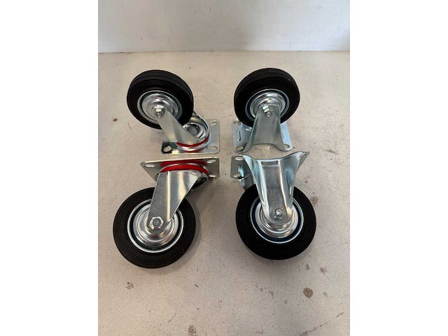 2x zwenkwiel 100 mm 2x bokwiel 100mm - afbeelding 2 van  2