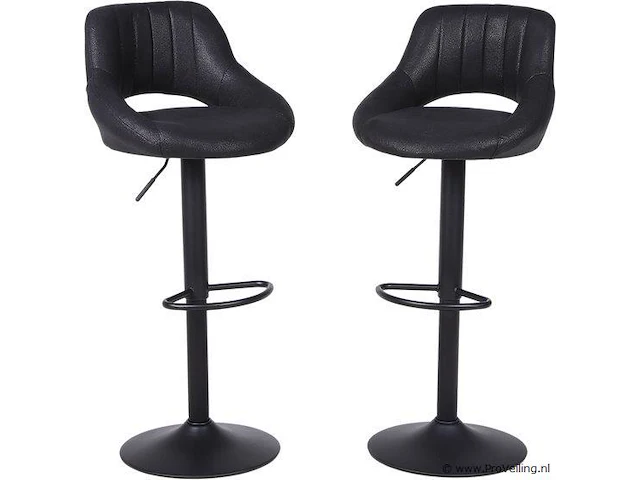 2xbar stoelen verstelbare hoogte zwart - afbeelding 1 van  5