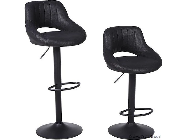 2xbar stoelen verstelbare hoogte zwart - afbeelding 5 van  5
