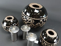 3 aardewerk bollen als olielamp - afbeelding 5 van  5