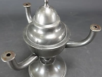 3 armige tinnen olielamp - afbeelding 2 van  5