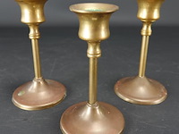 3 brons/messing kandelaren - afbeelding 1 van  5