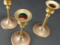 3 brons/messing kandelaren - afbeelding 3 van  5