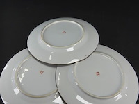 3 chinees rose butterfly porseleinen borden - afbeelding 4 van  5