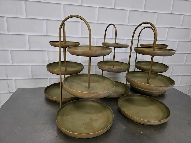 3-delige koperen etagère (5x) - afbeelding 2 van  3