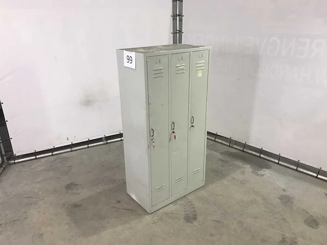3-delige lockerkast met sleutels (2x) - afbeelding 2 van  7