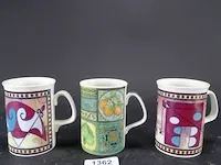 3 gedecoreerde mokken - afbeelding 1 van  5