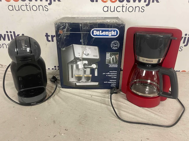 (3) koffiemachines van de'longhi, krups en bosch - afbeelding 2 van  2