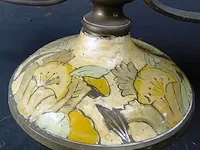 3 punts koperen kandelaar op cloisonne voet - afbeelding 4 van  5