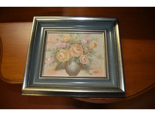 3 schilderijen, 3 tekeningen achter glas, wandversiering - afbeelding 8 van  16