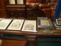 3 schilderijen, 3 tekeningen achter glas, wandversiering - afbeelding 1 van  16