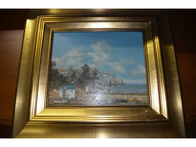 3 schilderijen, 3 tekeningen achter glas, wandversiering - afbeelding 13 van  16