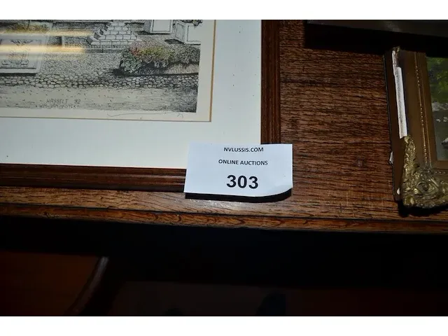 3 schilderijen, 3 tekeningen achter glas, wandversiering - afbeelding 16 van  16