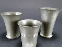 3 tinnen bekers