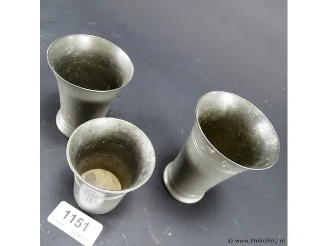 3 tinnen bekers - afbeelding 3 van  5