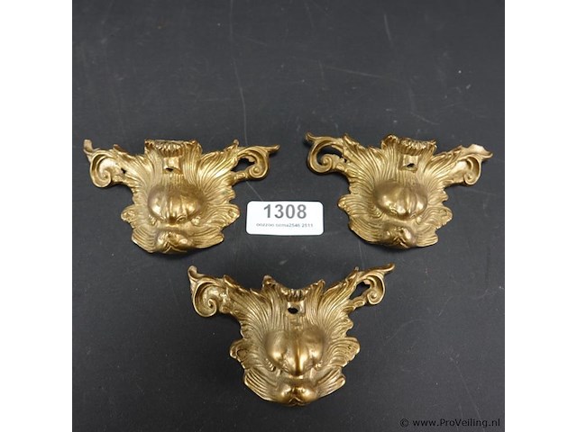 3 vergulde ornamenten - afbeelding 1 van  5